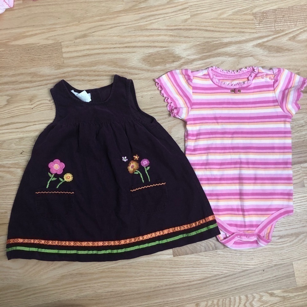 Wonder Kids Corduroy Dress Faded Glory Onesie 24 months